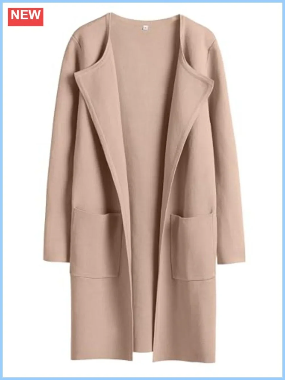 Open Front Knit Cardigan with Pockets, Long Sleeve, Lightweight, Loose Fit,